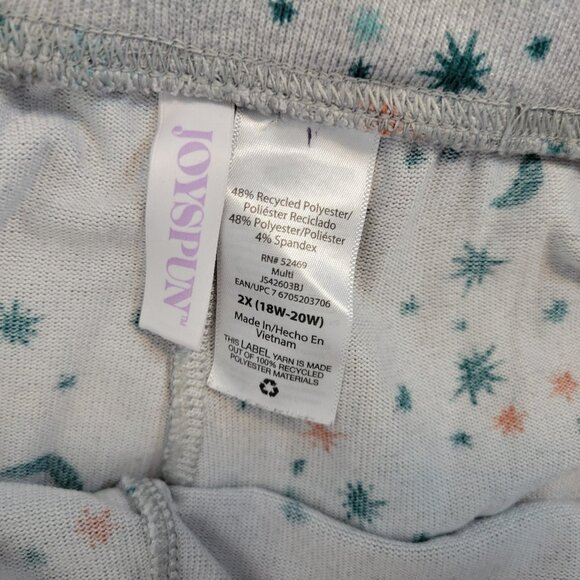 Joyspun Womens Pajama Pants 2X Plus Comfy Gray Moons Stars Loungewear NOV129E - Picture 7 of 8